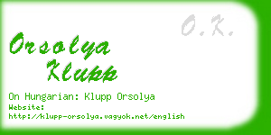 orsolya klupp business card